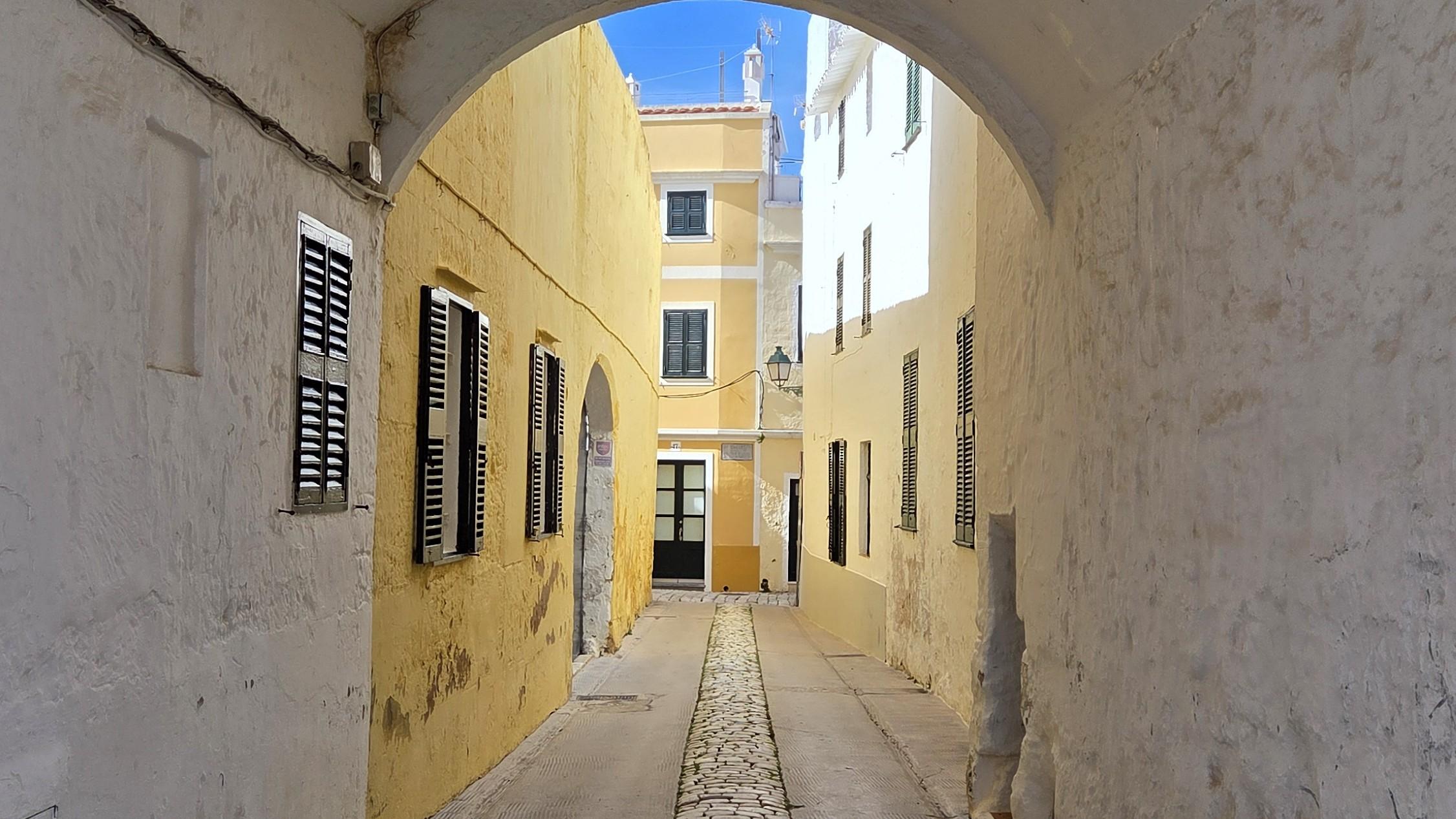 View of Ciutadella de Menorca old town harbour in Menorca Spain